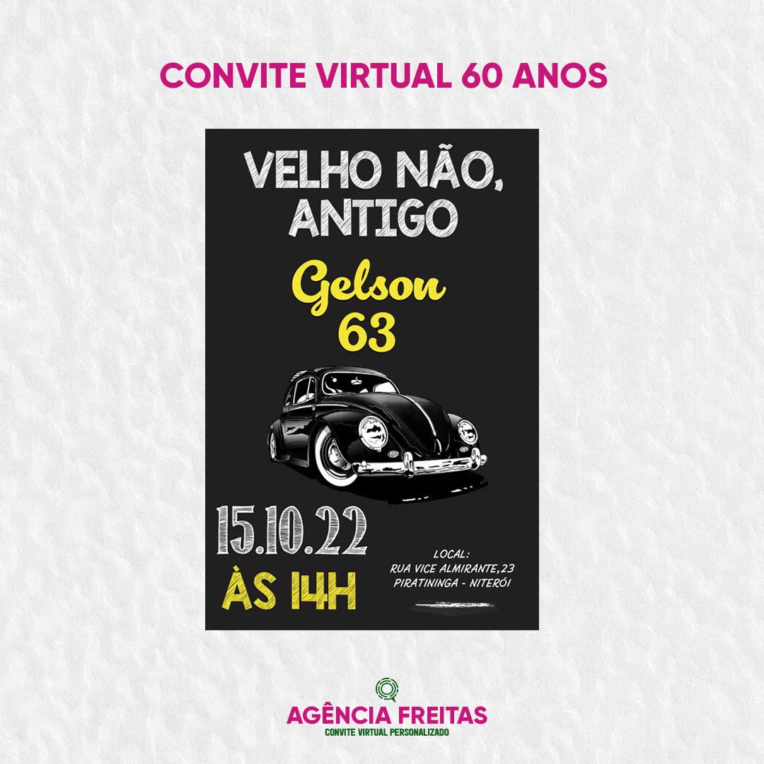 Convite Virtual 60 anos Preto