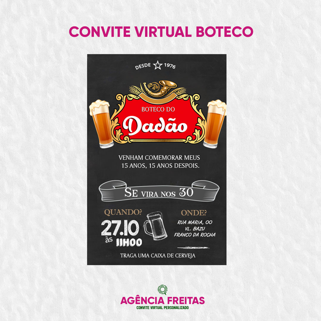 Convite Virtual Boteco Chumbo