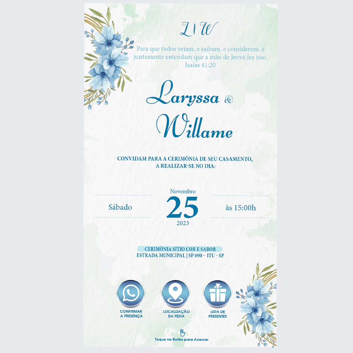 Convite de Casamento Grátis Virtual para Whatsapp e Imprimir