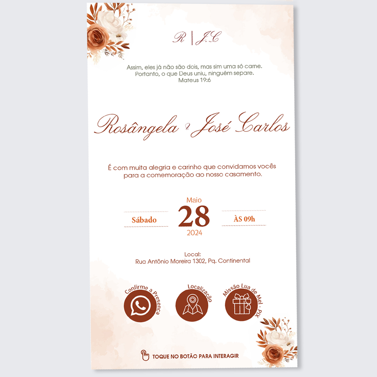 Convite de Casamento Grátis Virtual para Whatsapp e Imprimir